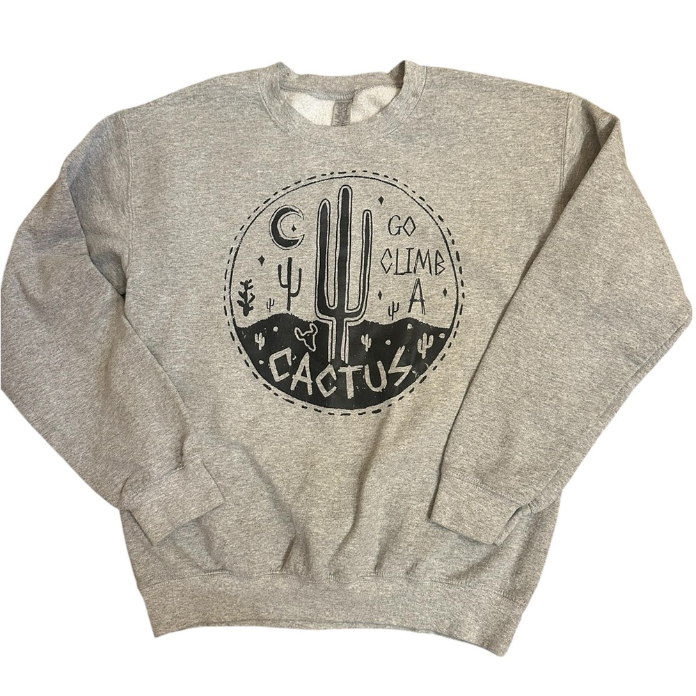 Women's Gray Cactus Print Sweatshirt